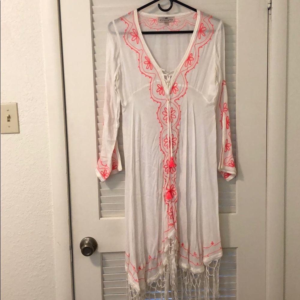 Sheer Embroidered Beach Dress